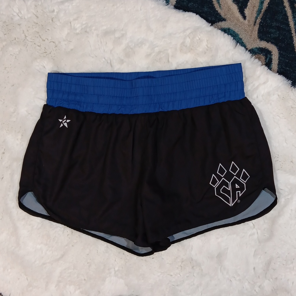 Rebel Athletic black high rise running workout shorts Women's size small